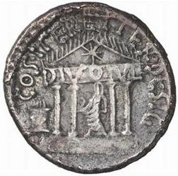 Augustus Denar 36 vuZ italisch mit Divus Iuius Tempel (Fritz Rudolf K�nker GmbH & Co. KG Auktion 133)