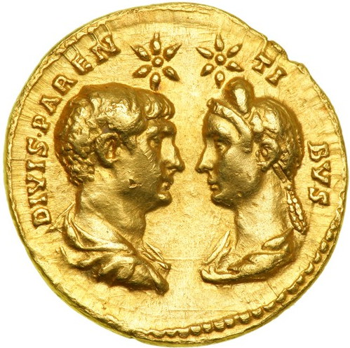 Hadrian Aureus 134-138 uZ. HADRIANVS AVG COS III P P Rev DIVIS PAREN - TI - BUS (Calic 1417; RIC 232B; Hirmer 290) cr